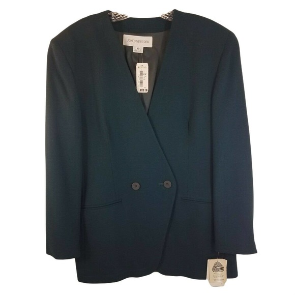 Jones New York Jackets & Blazers - Jones New York NWT Sz 10 Worsted Wool Spruce Green Blazer Made in USA Vintage